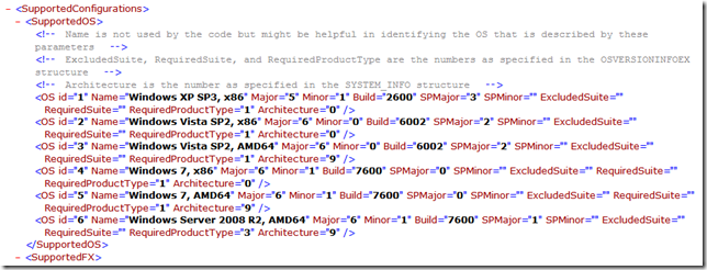 supportedOS XML File