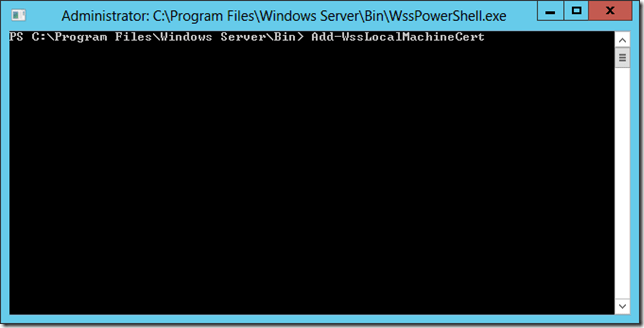 WSS PowerShell Window