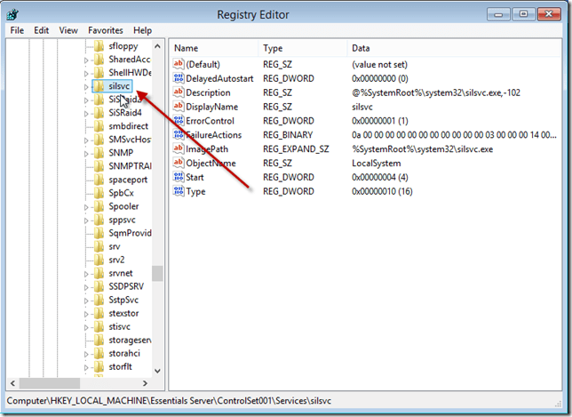 Advanced Installation Repair Options Screen Browse Hive System Registry SILSVC