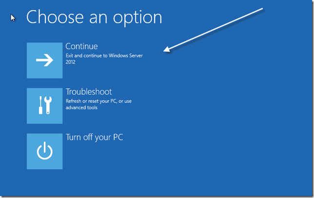 Advanced Installation Repair Options Screen Reboot