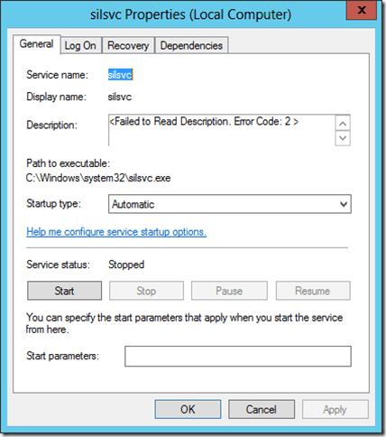 SILSVC Service Properties