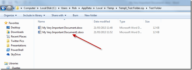 temp zip folder file path files