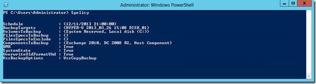 Get-WBPolicy variable