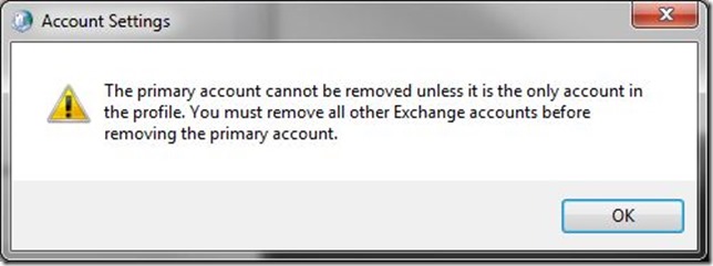 Primary Account Error