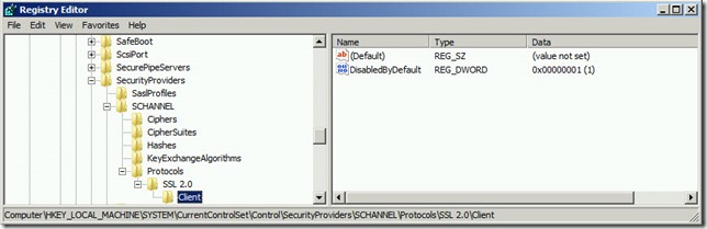 SSL 2.0 Disable